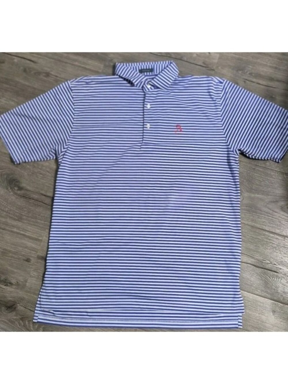 Turtleson Casual Golf Striped Short Sleeve Polo Shirt Men's Size Large